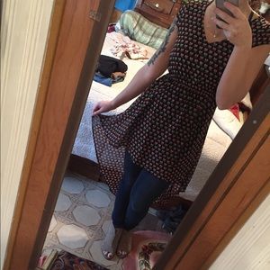 Owl print, high low, tunic dress. Size medium